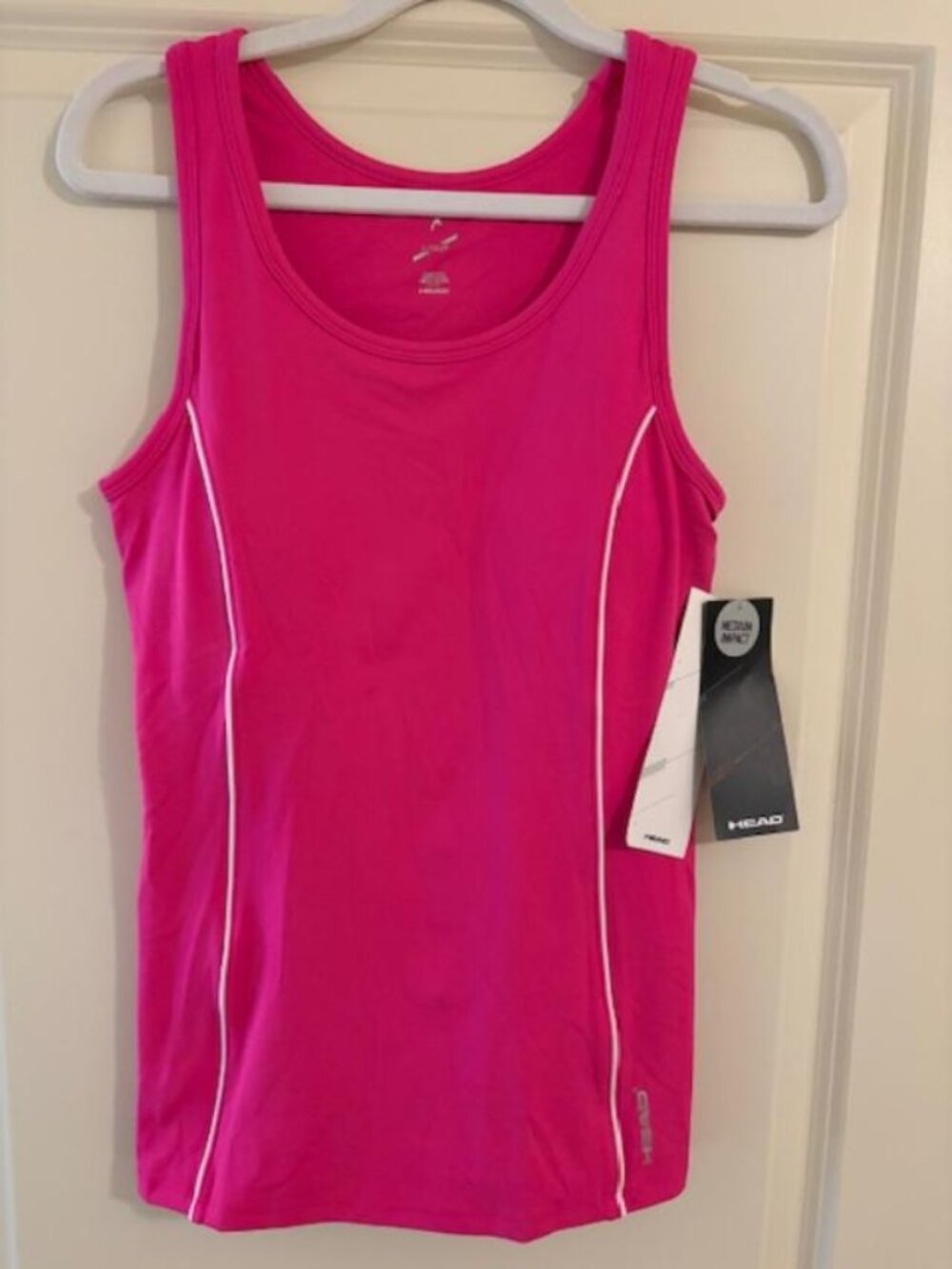 NWT HEAD Dri-Motion Breakpoint Piping Bra Tank Pink Medium Impact Small Sports